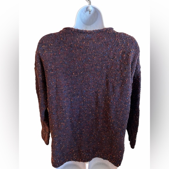 J.Jill Sweater Size M Petite Plum Burgundy Pullover Long Sleeves Relaxed Fit - Picture 5 of 12
